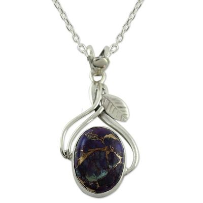 Alternate image for Sterling silver pendant necklace Purple Dew