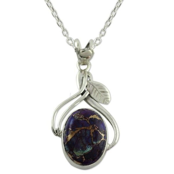 Alternate image for Sterling silver pendant necklace Purple Dew