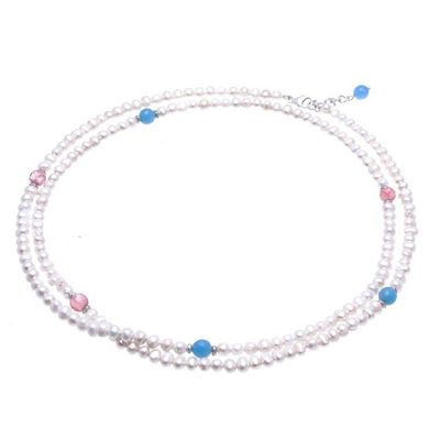 Alternate image for Long Cultured Pearl and Gemstone Strand Necklace Sweetness