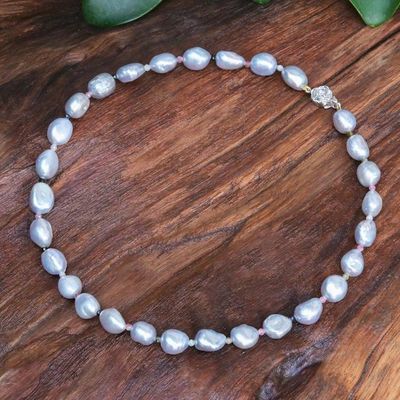 Main image for Cultured Freshwater Pearl and Tourmaline Beaded Necklace Sea Journey in Rainbow