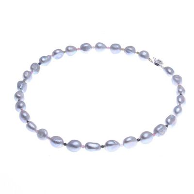 Alternate image for Cultured Freshwater Pearl and Tourmaline Beaded Necklace Sea Journey in Rainbow