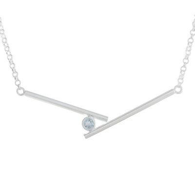 Alternate image for Modern Blue Topaz Pendant Necklace from Thailand Modern Cradle