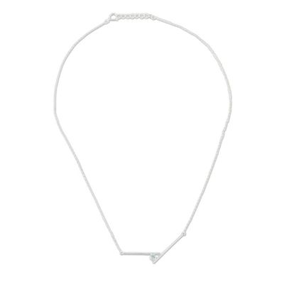 Alternate image for Modern Blue Topaz Pendant Necklace from Thailand Modern Cradle