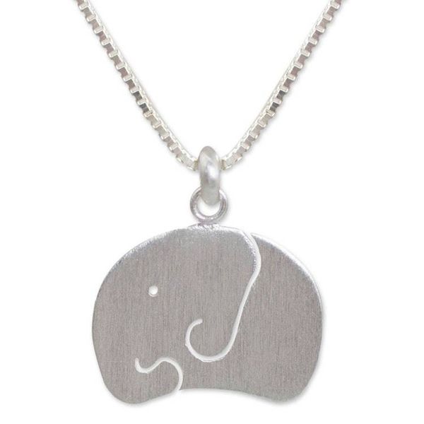 Alternate image for Elephant Jewelry Sterling Silver Necklace Baby Elephant