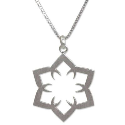 Alternate image for Sterling Silver Necklace Floral Jewelry from Thailand Lotus Mirage
