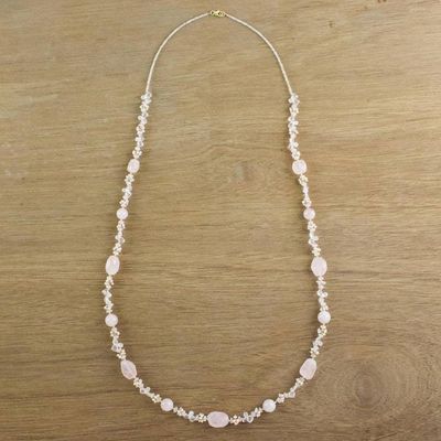 Primary image for Multi-Gemstone Beaded Necklace in Pink from Thailand Lovely Dream