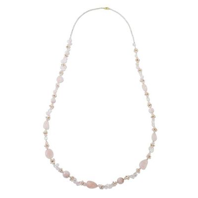 Alternate image for Multi-Gemstone Beaded Necklace in Pink from Thailand Lovely Dream