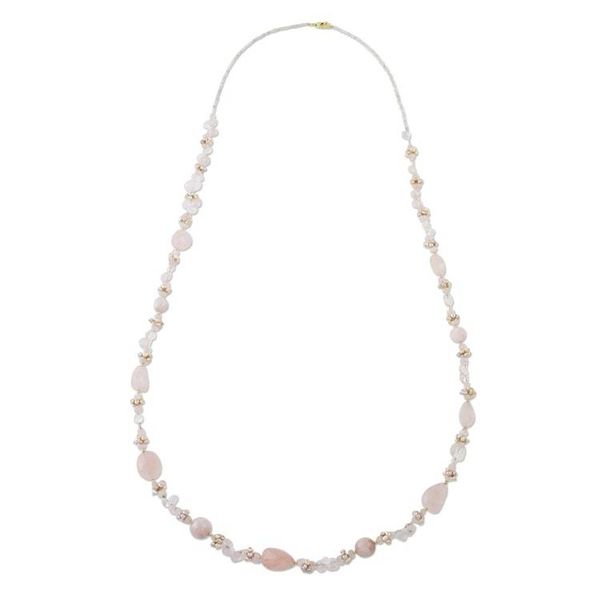 Alternate image for Multi-Gemstone Beaded Necklace in Pink from Thailand Lovely Dream