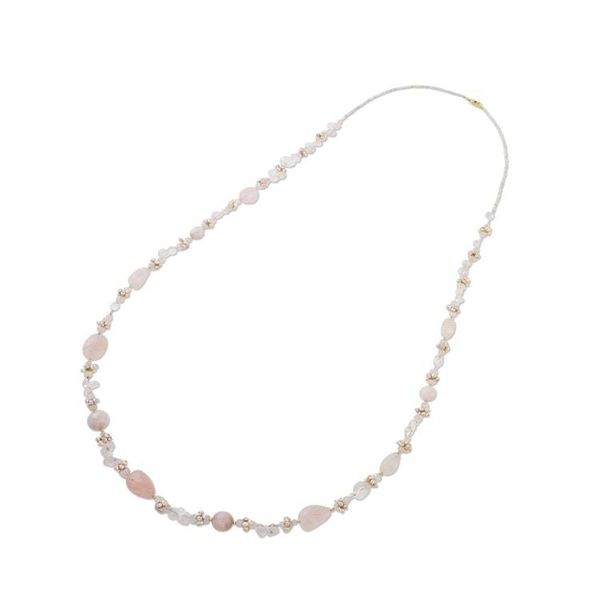 Alternate image for Multi-Gemstone Beaded Necklace in Pink from Thailand Lovely Dream