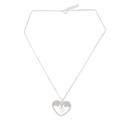 Alternate image for Sterling Silver Heart Necklace Elephants in Love