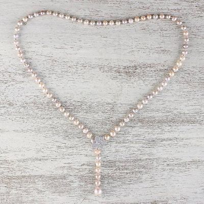 Alternate image for Cultured Pearl Butterfly Y-Necklace from Thailand Beautiful Butterfly