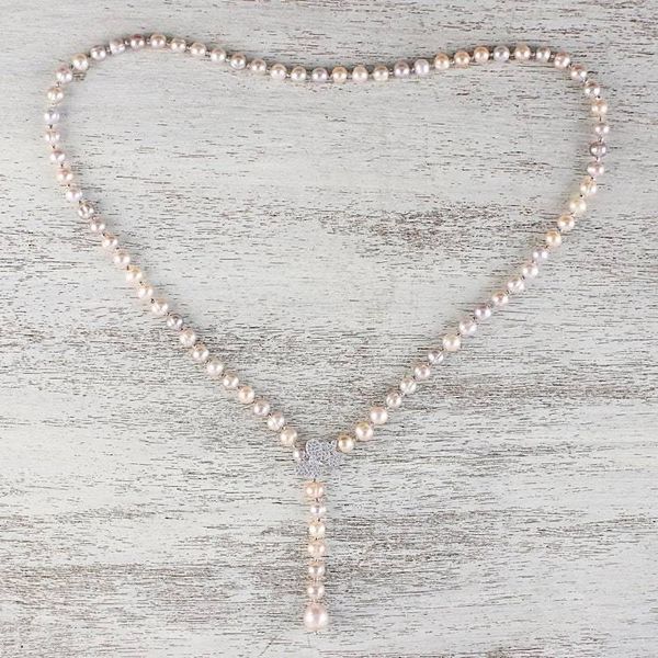 Alternate image for Cultured Pearl Butterfly Y-Necklace from Thailand Beautiful Butterfly