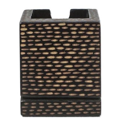 Alternate image for Handmade Raintree Wood Business Card Holder from Thailand Lanna Mood