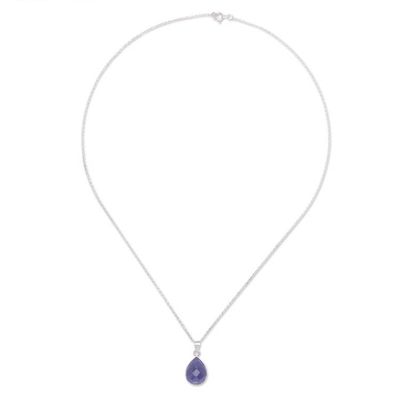 Alternate image for Lapis Lazuli and Sterling Silver Pendant Necklace Winter Midnight