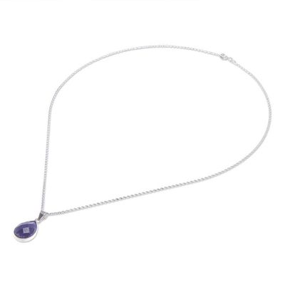 Alternate image for Lapis Lazuli and Sterling Silver Pendant Necklace Winter Midnight