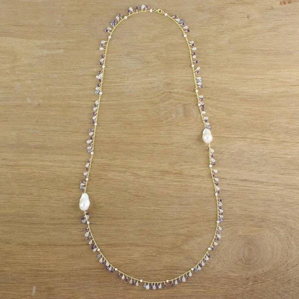 Alternate image for Gold Plated Multi-Gemstone Necklace from Thailand Made in Heaven