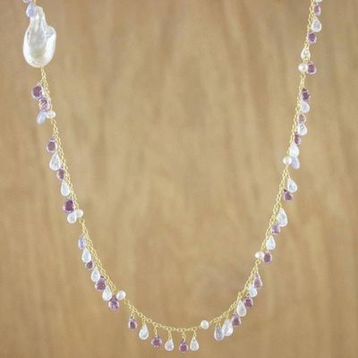 Alternate image for Gold Plated Multi-Gemstone Necklace from Thailand Made in Heaven