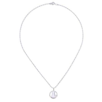 Alternate image for High-Polished Cat and Moon-Themed Sterling Silver Necklace Moony Cat