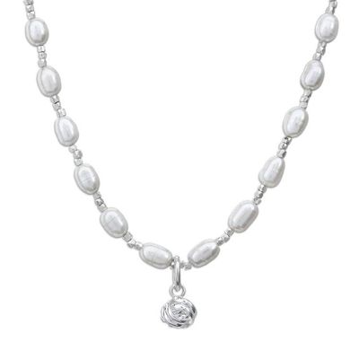 Alternate image for Thai Cultured Pearl Necklace with Sterling Silver Pendant The Promise