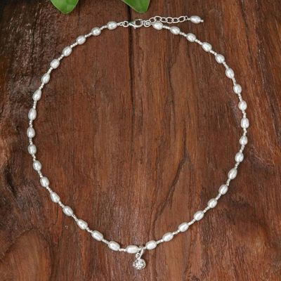 Alternate image for Thai Cultured Pearl Necklace with Sterling Silver Pendant The Promise