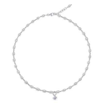 Alternate image for Thai Cultured Pearl Necklace with Sterling Silver Pendant The Promise