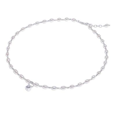 Alternate image for Thai Cultured Pearl Necklace with Sterling Silver Pendant The Promise