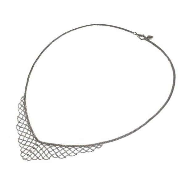 Alternate image for Sterling Silver Mesh Style Collar Necklace from Thailand Vintage Mesh