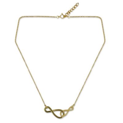 Alternate image for Brushed Gold Vermeil Necklace with Infinity Symbols Into Infinity