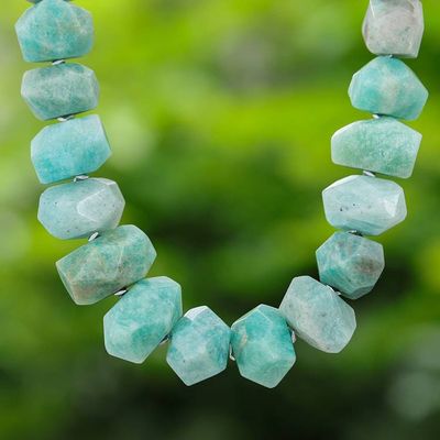 Primary image for Bohemian Amazonite and Hematite Beaded Necklace Victory Meditations