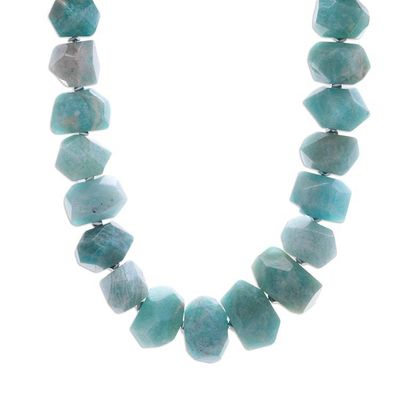 Alternate image for Bohemian Amazonite and Hematite Beaded Necklace Victory Meditations