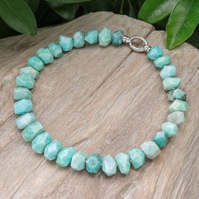 Alternate image for Bohemian Amazonite and Hematite Beaded Necklace Victory Meditations
