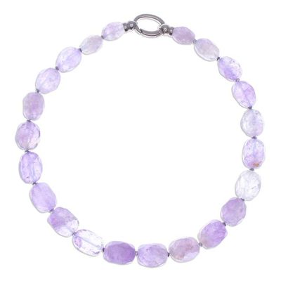 Alternate image for Bohemian Amethyst and Hematite Beaded Necklace from Thailand Wise Thoughts