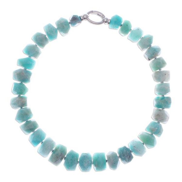 Alternate image for Bohemian Amazonite and Hematite Beaded Necklace Victory Meditations