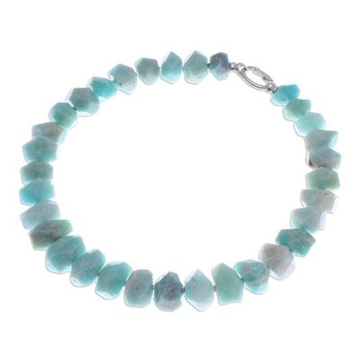 Alternate image for Bohemian Amazonite and Hematite Beaded Necklace Victory Meditations