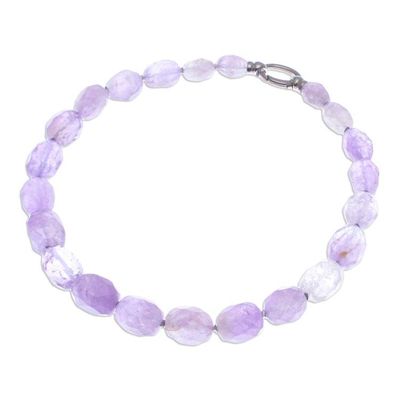 Alternate image for Bohemian Amethyst and Hematite Beaded Necklace from Thailand Wise Thoughts