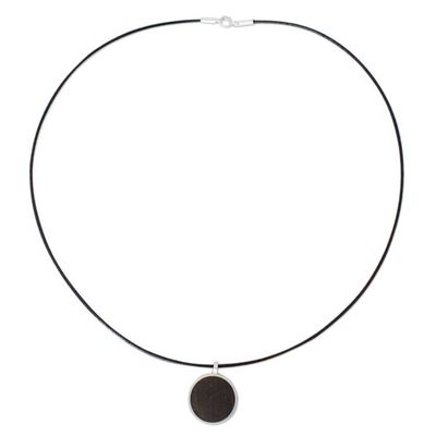 Alternate image for Mens Wood Pendant Necklace Moon Hero