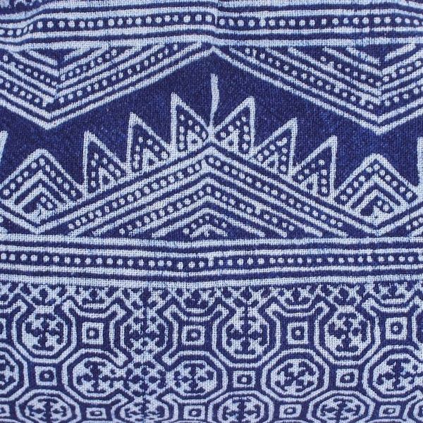 Alternate image for Block-Printed Leather and Cotton Batik Handbag Modern Hmong
