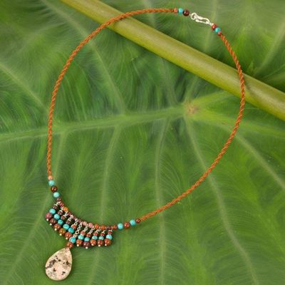 Primary image for Hand Crafted Jasper and Calcite Pendant Necklace Sweet Rain