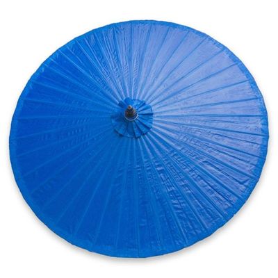 Alternate image for Fair Trade Garden Decor Cotton and Bamboo Umbrella Happy Garden in Blue