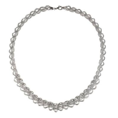 Alternate image for Lacy Collar Necklace Handcrafted of Sterling Silver Lace Garland