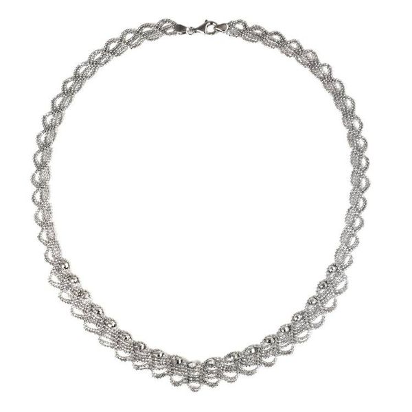 Alternate image for Lacy Collar Necklace Handcrafted of Sterling Silver Lace Garland