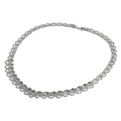 Alternate image for Lacy Collar Necklace Handcrafted of Sterling Silver Lace Garland