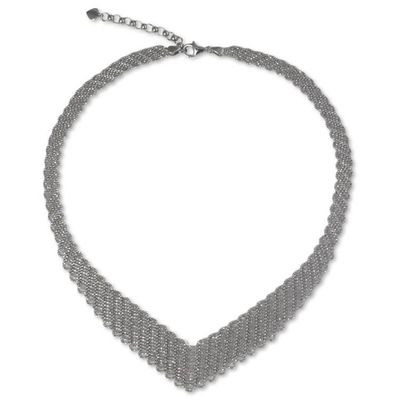 Alternate image for Woven Net Style Sterling Silver 925 Collar Necklace Precious Weave