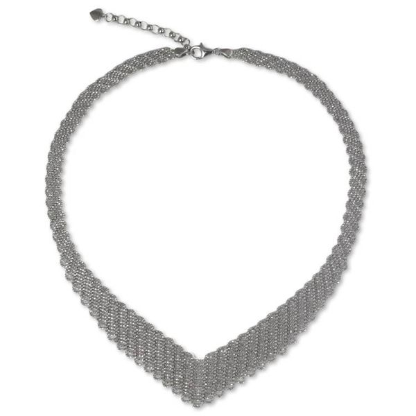 Alternate image for Woven Net Style Sterling Silver 925 Collar Necklace Precious Weave