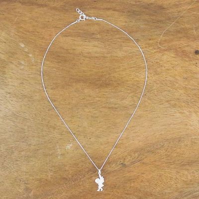 Alternate image for Sterling Silver Angel Cherub Pendant Necklace from Thailand Angelic Cherub