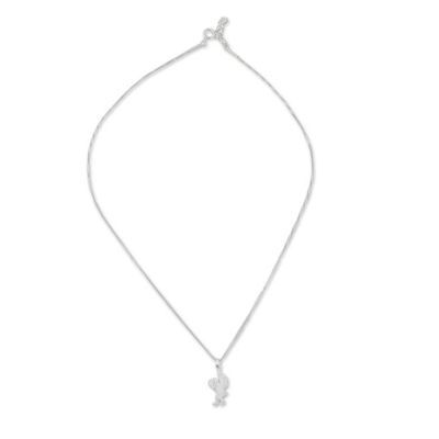 Alternate image for Sterling Silver Angel Cherub Pendant Necklace from Thailand Angelic Cherub