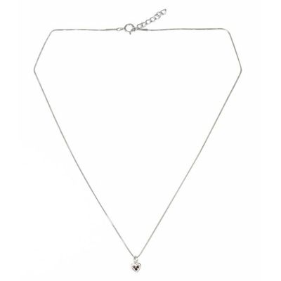 Alternate image for Heart Shaped Pendant Necklace with Three Garnets Hearts Treasure