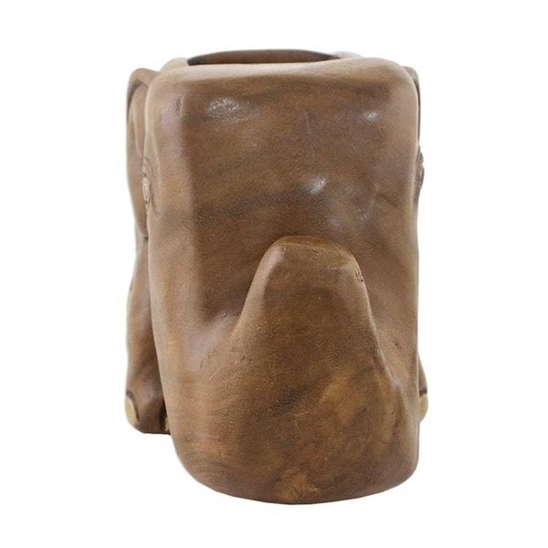 Alternate image for Hand Carved Raintree Wood Elephant Card Holder Thailand Elephant Sits Down