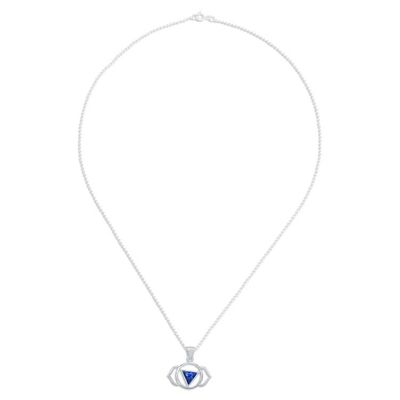 Alternate image for Semi-Abstract Elephant-Themed Lapis Lazuli Pendant Necklace Giant Intellect