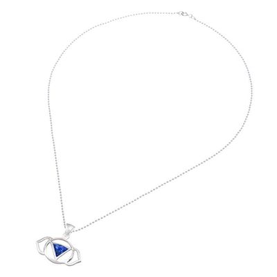 Alternate image for Semi-Abstract Elephant-Themed Lapis Lazuli Pendant Necklace Giant Intellect